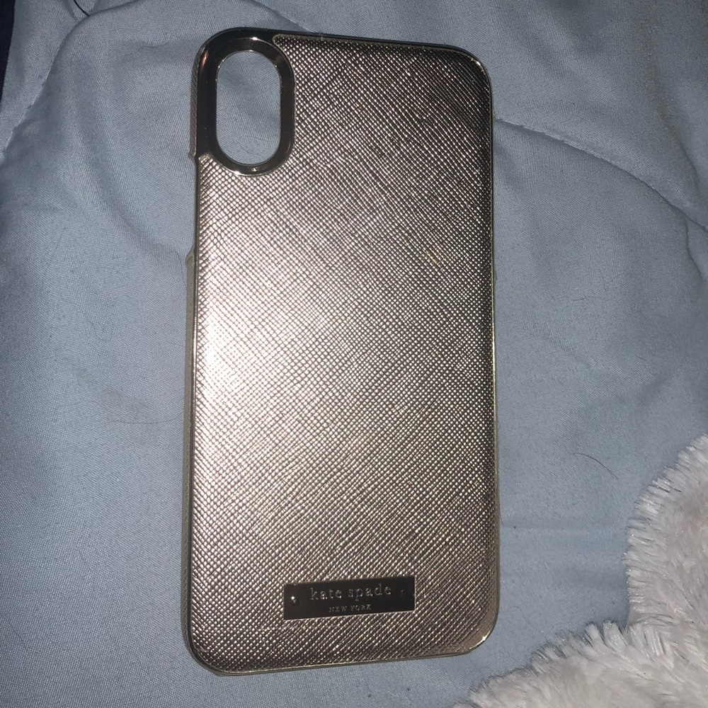 kate spade - Saffiano Rose Gold/Gold Logo Plate